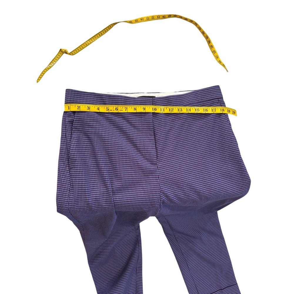 Ann Taylor Ankle Pants Purple Periwinkle Blue Houndstooth Cuffed Trousers - Picture 6 of 6